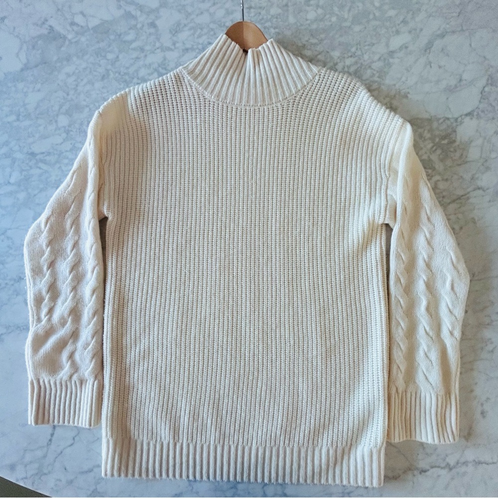 Gentle Herd Cashmere and Wool Tunic Ivory Sweater Medium - Picture 3 of 6